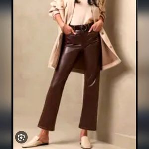 Banana Republic Factory Vegan Leather Boot-Cut Ankle Pants
